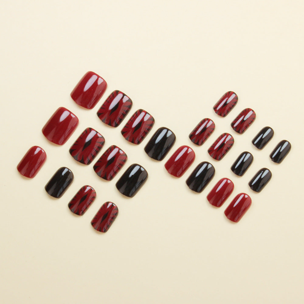 Red and Black Devil Eye nails