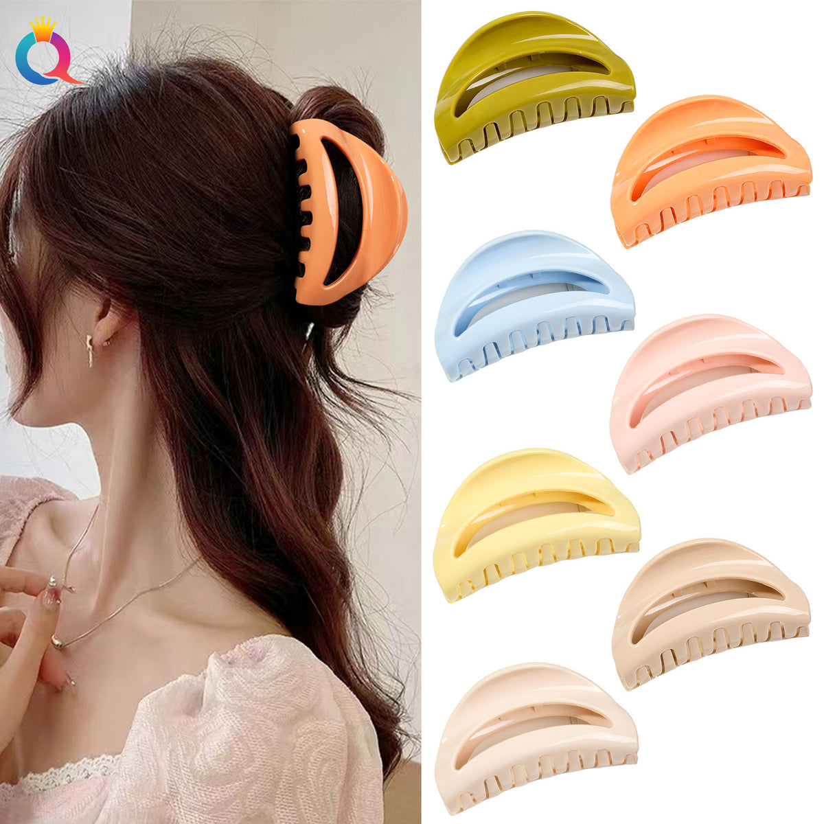 PC Hair Clip Back-of-Head Ponytail Holder Shark Clip Women's Hair Accessory
