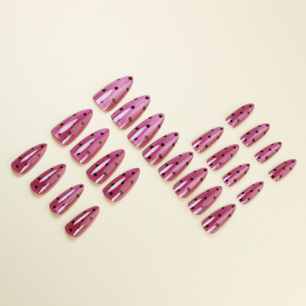 Raspberry black tea nails