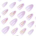 Purple butterfly-shaped nails