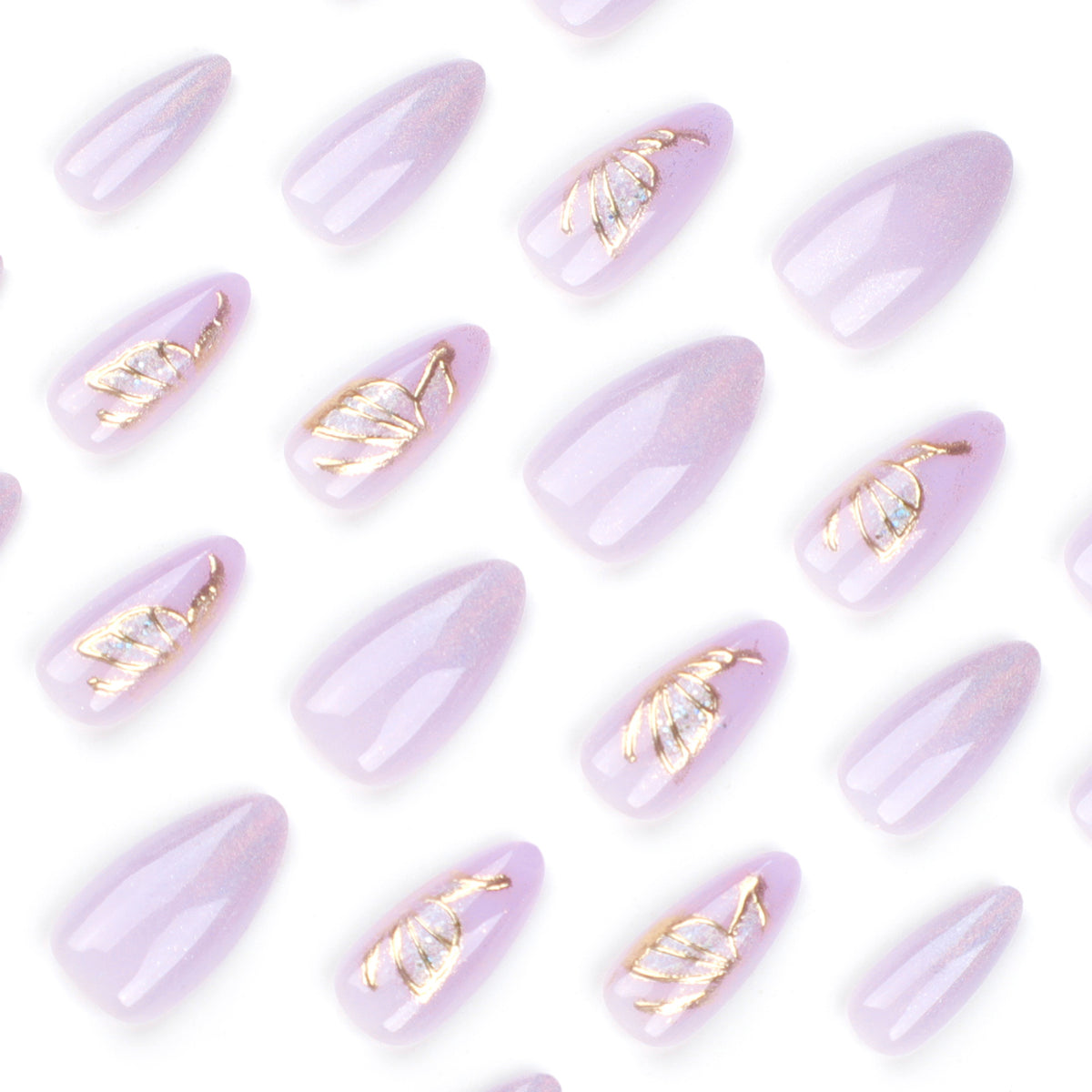 Purple butterfly-shaped nails