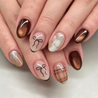 Checkered marble nails
