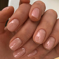 24pcs Short skin color fashion nails