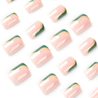Short square green nails