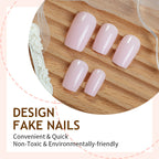 24pcs Long Pure pink color Nails