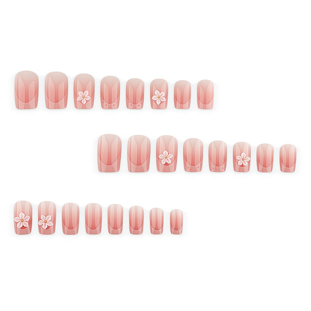 Nude pink French manicure