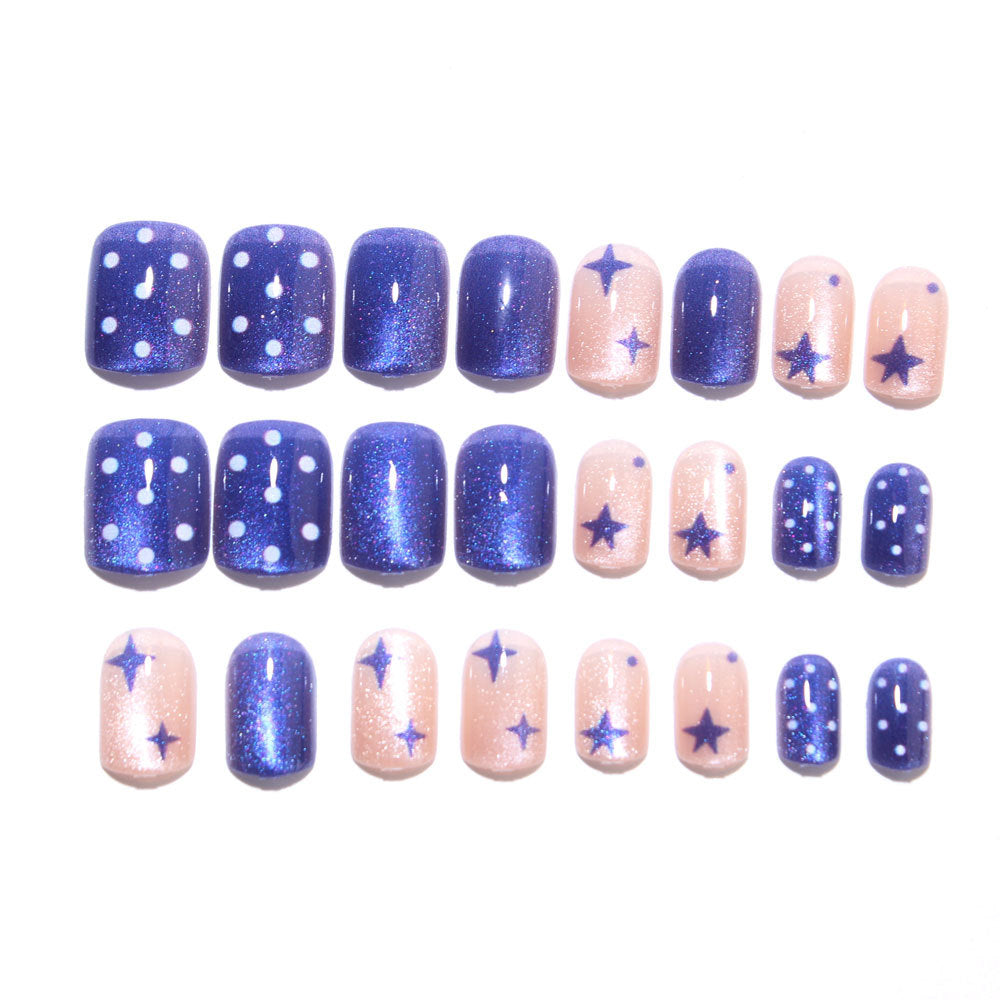 Klein blue star cat's eye nails
