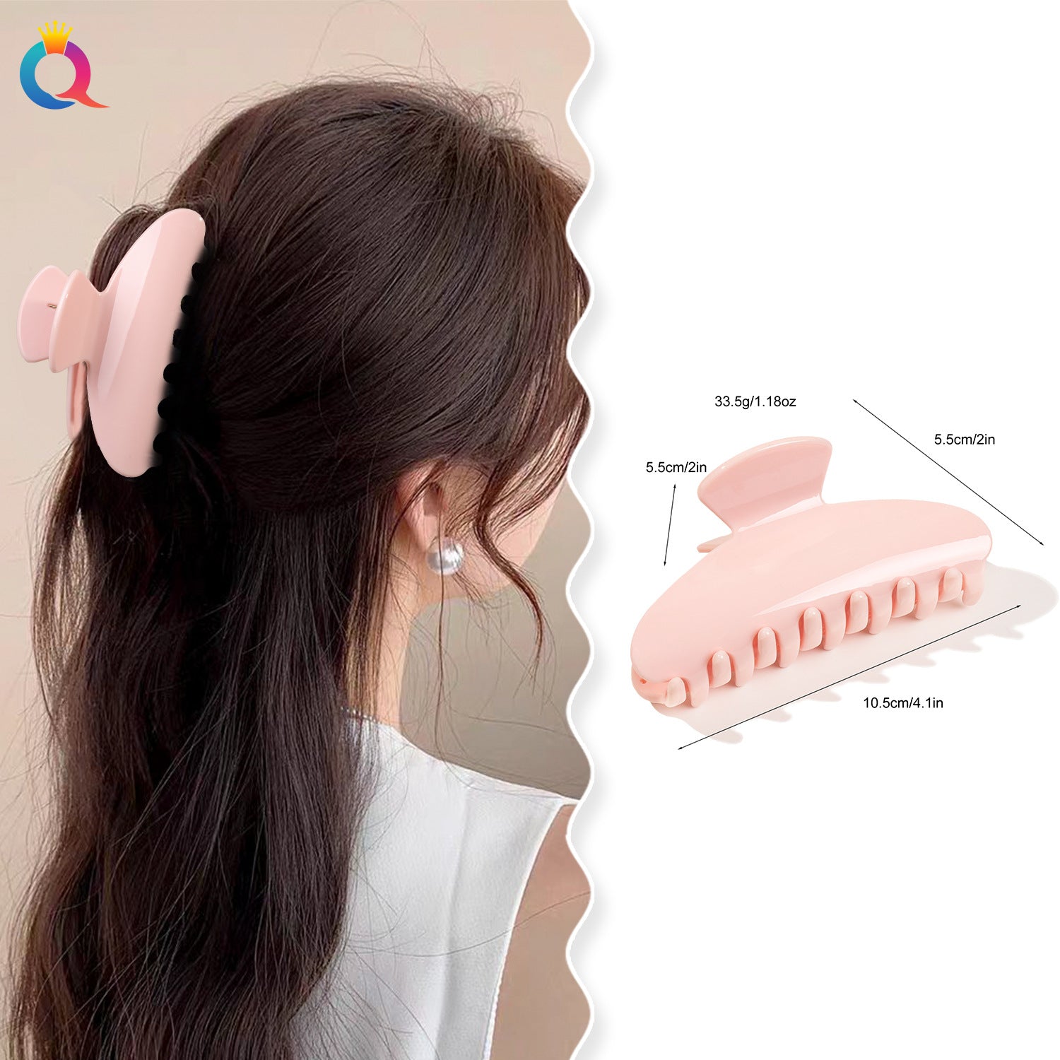 PC Hair Clip Back-of-Head Ponytail Holder Shark Clip Women's Hair Accessory
