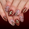 Christmas tree polka dot nails