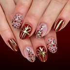 Christmas tree polka dot nails