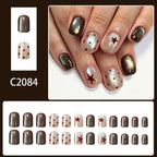 Polka dot five-pointed star nails