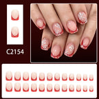 Glitter French snowflake nails