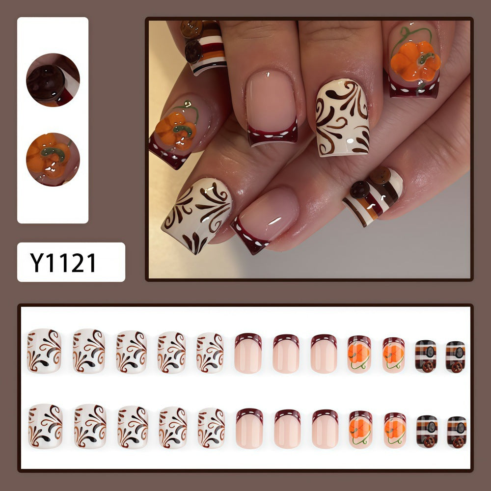 Coffee pumpkin nails