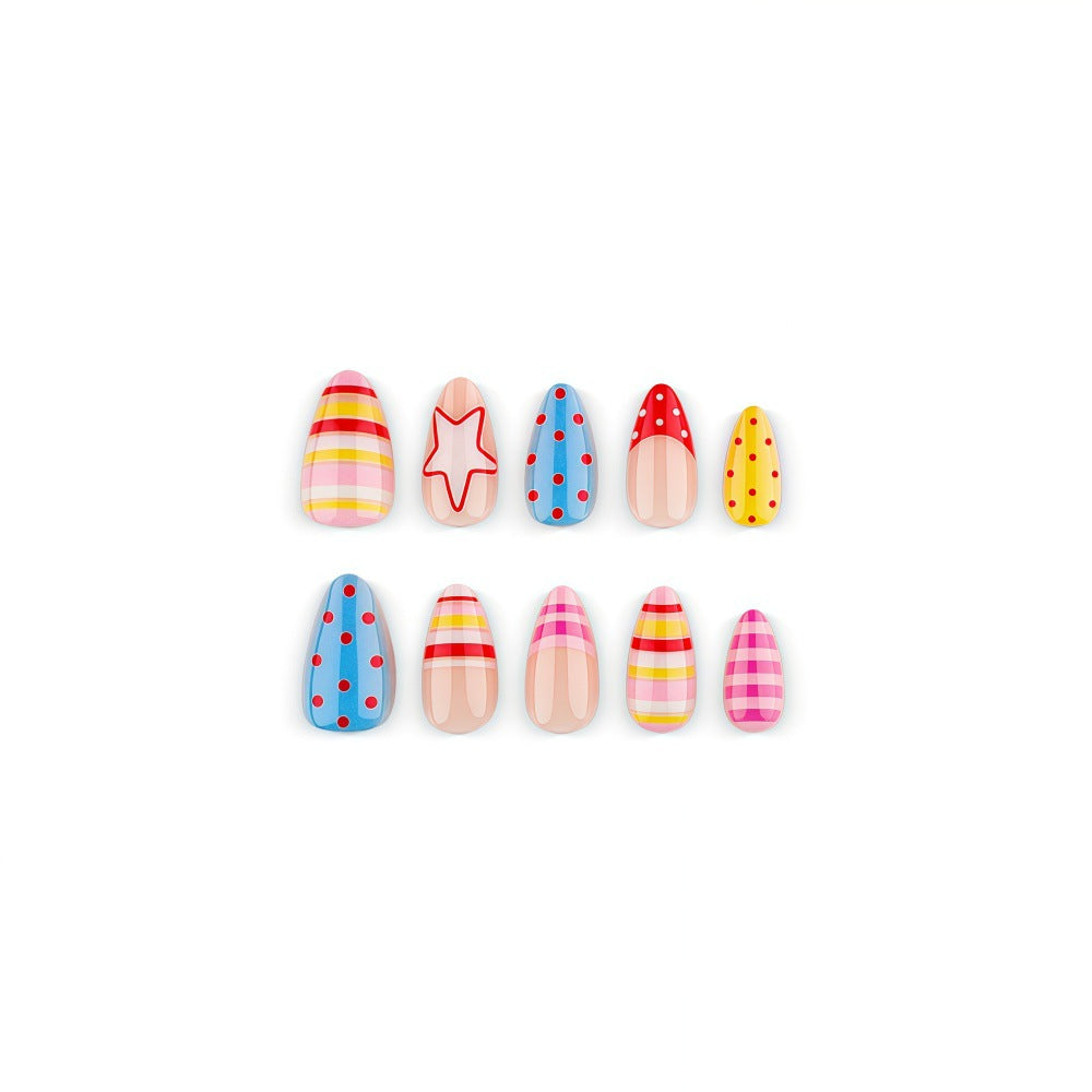 Macaron polka dot nails