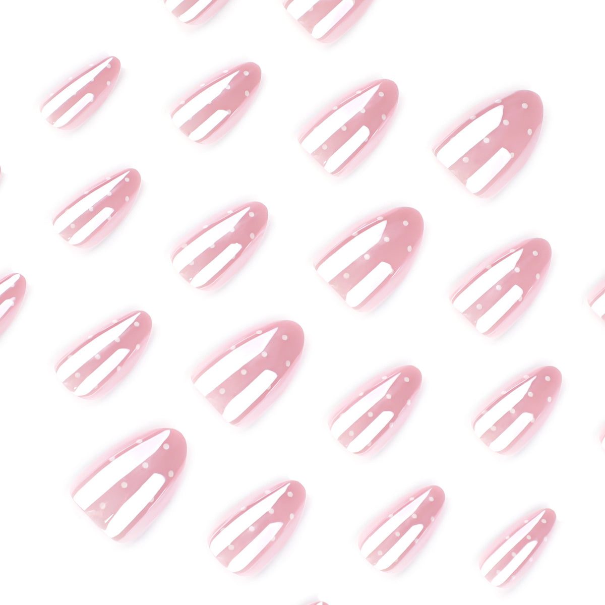 Pink polka dot nails