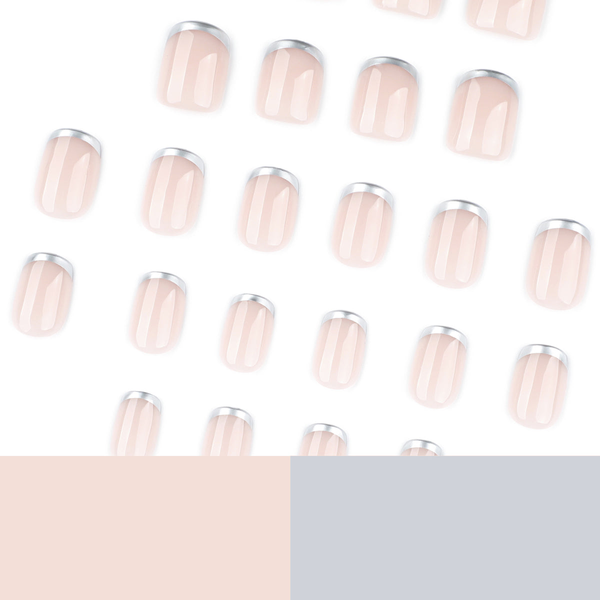 Silver French nails