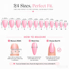 24pcs Medium Almond nude French nails
