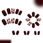 Maple leaf pearlescent nails