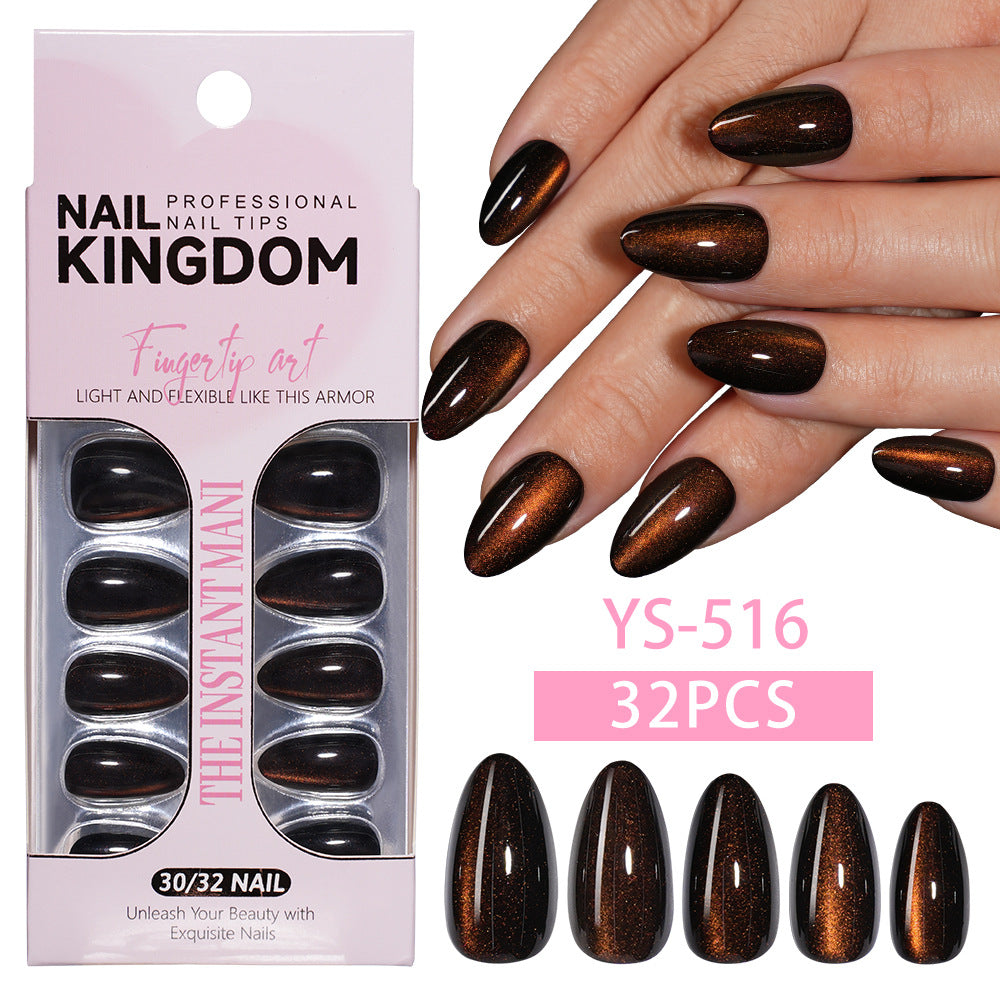30 pcs Cat eye solid Almond Nails YS-516 set1