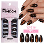 30 pcs Cat eye solid Almond Nails YS-516 set1