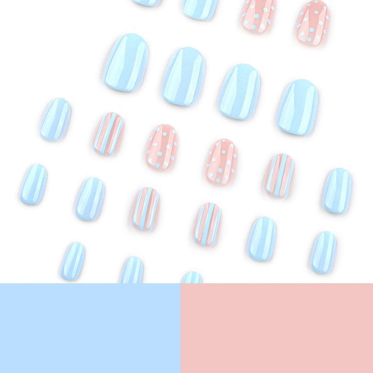 Light blue polka dot nails