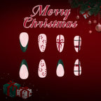 French glitter checkered nails