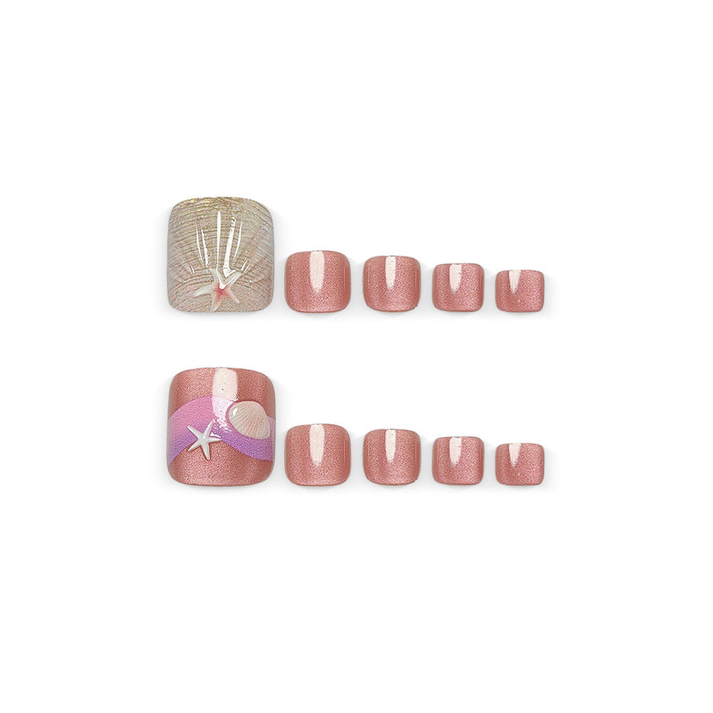 Pink Cat-eye shell Sea star Toes nails