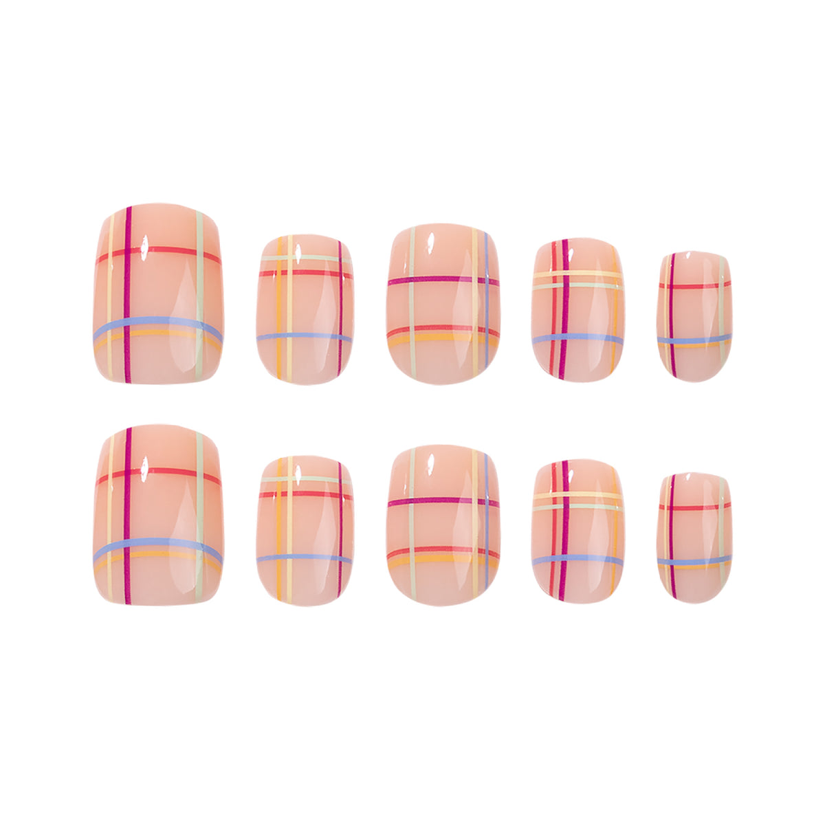 Colorful striped nails