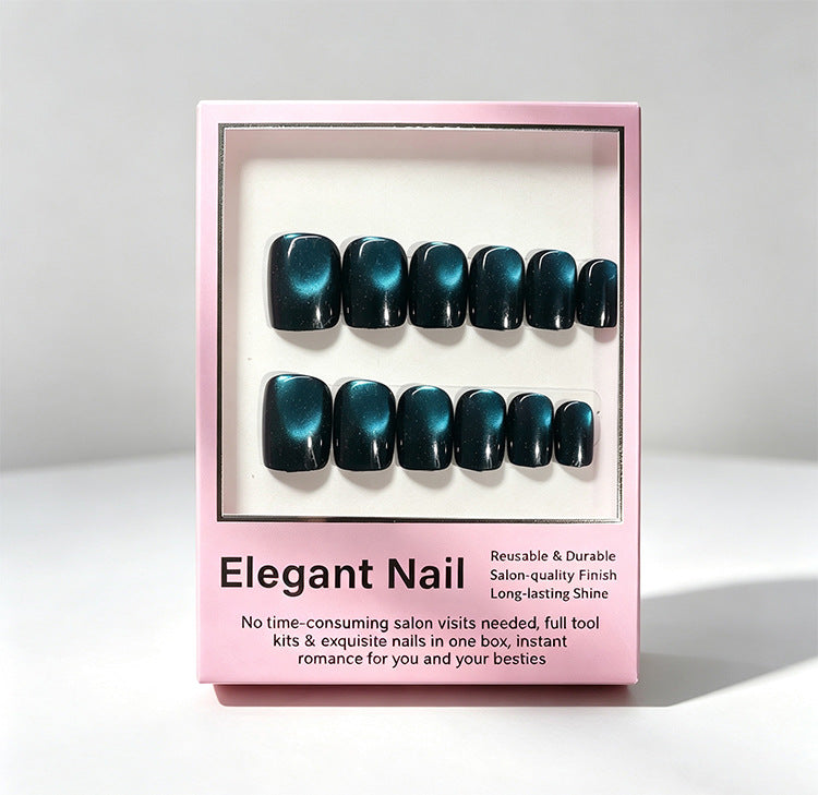Designer French cat-eye nails