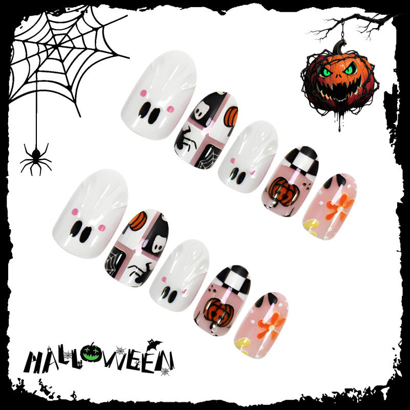 Halloween pumpkin nails