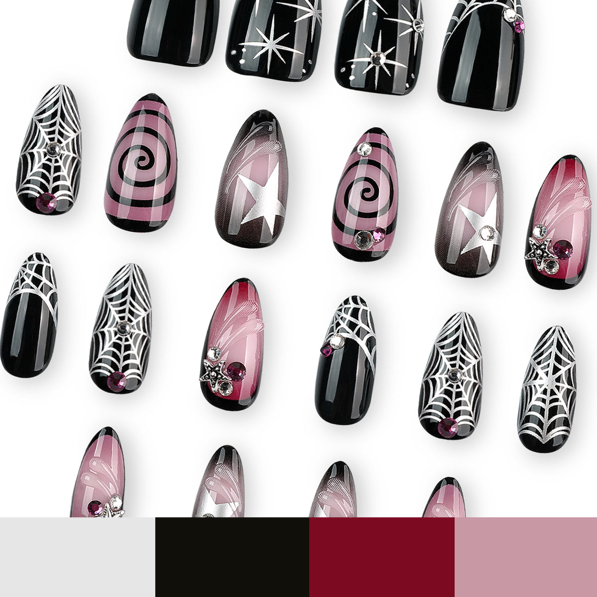 Halloween Dark 3D Nail Art Nail
