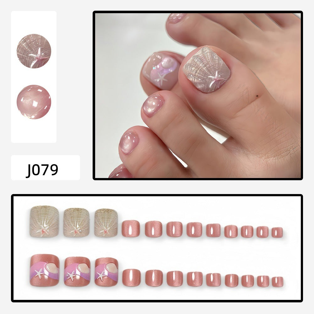 Pink Cat-eye shell Sea star Toes nails