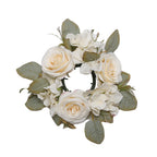 Simulation rose hydrangea candleholder wreath table decoration for wedding decoration