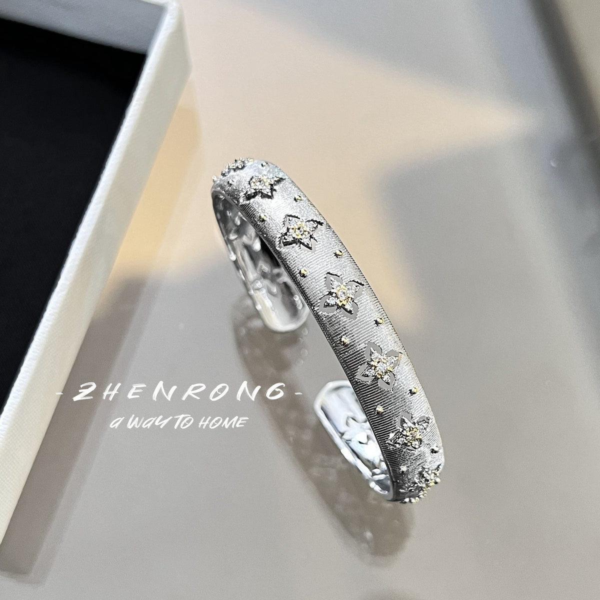 Two-color gold craftsmanship fabric finger ring, genuine gold electroplated earrings, necklace, bracelet, for women