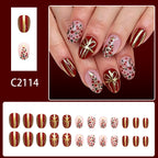 Christmas tree polka dot nails