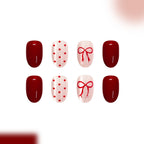 Valentine's Day bow nails