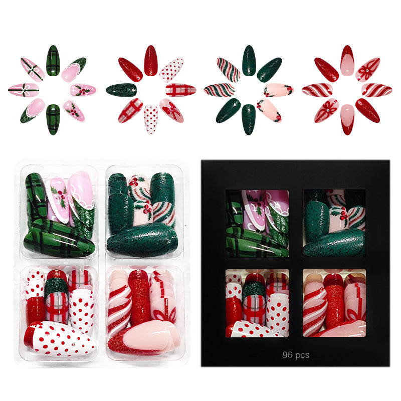 Christmas Set(4 pack) glitter French striped polka dot outfit set of 96 pieces
