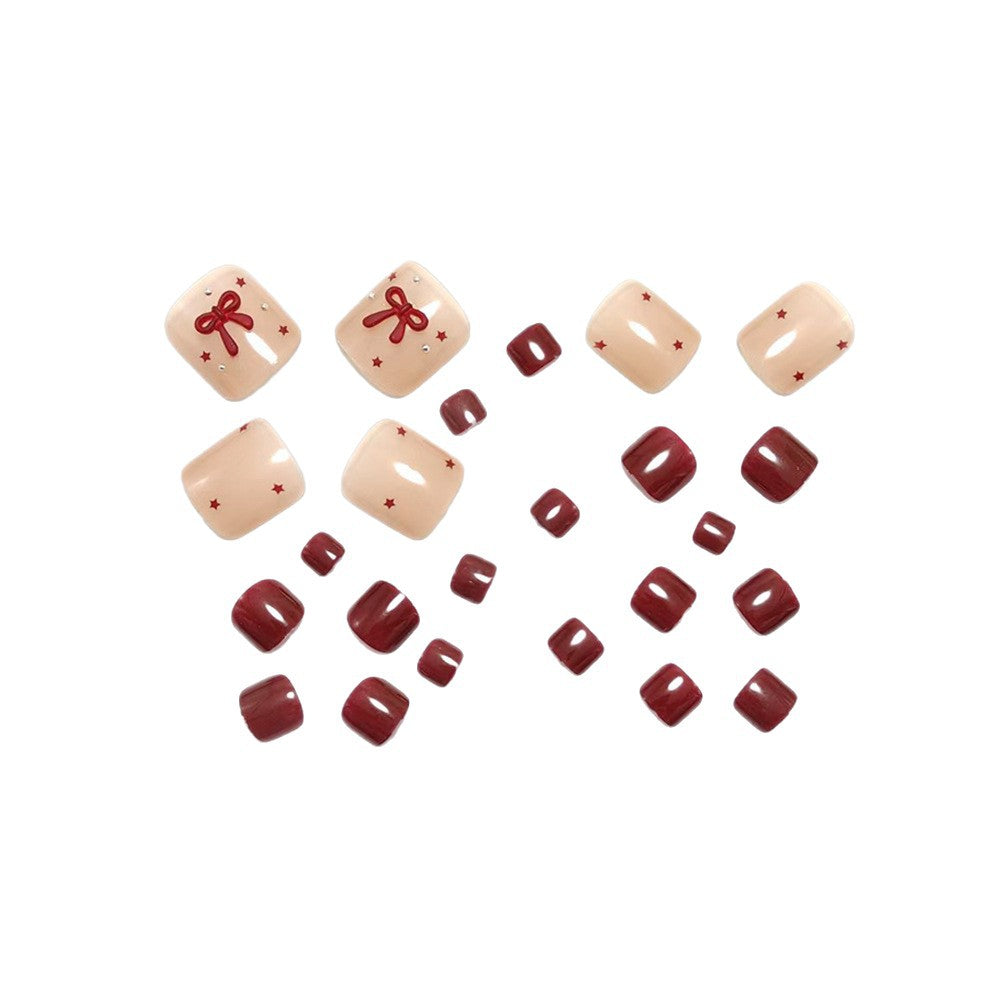 Bows flower-shaped toe nails
