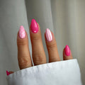 24pcs Pink heart-shaped dotted Almond Nails