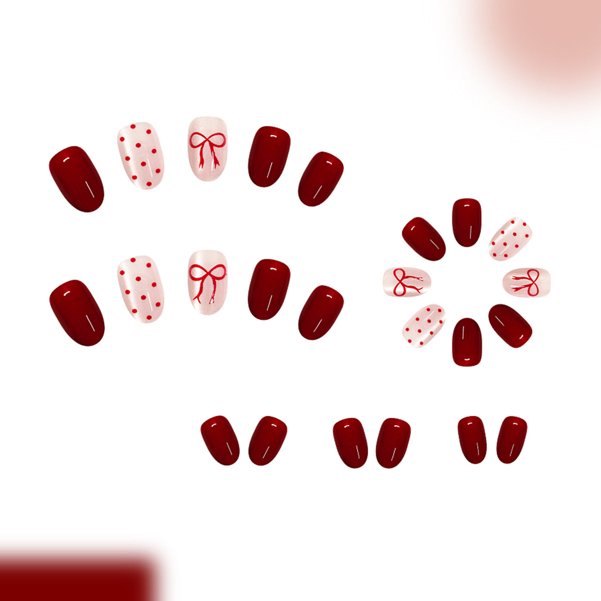 Valentine's Day bow nails