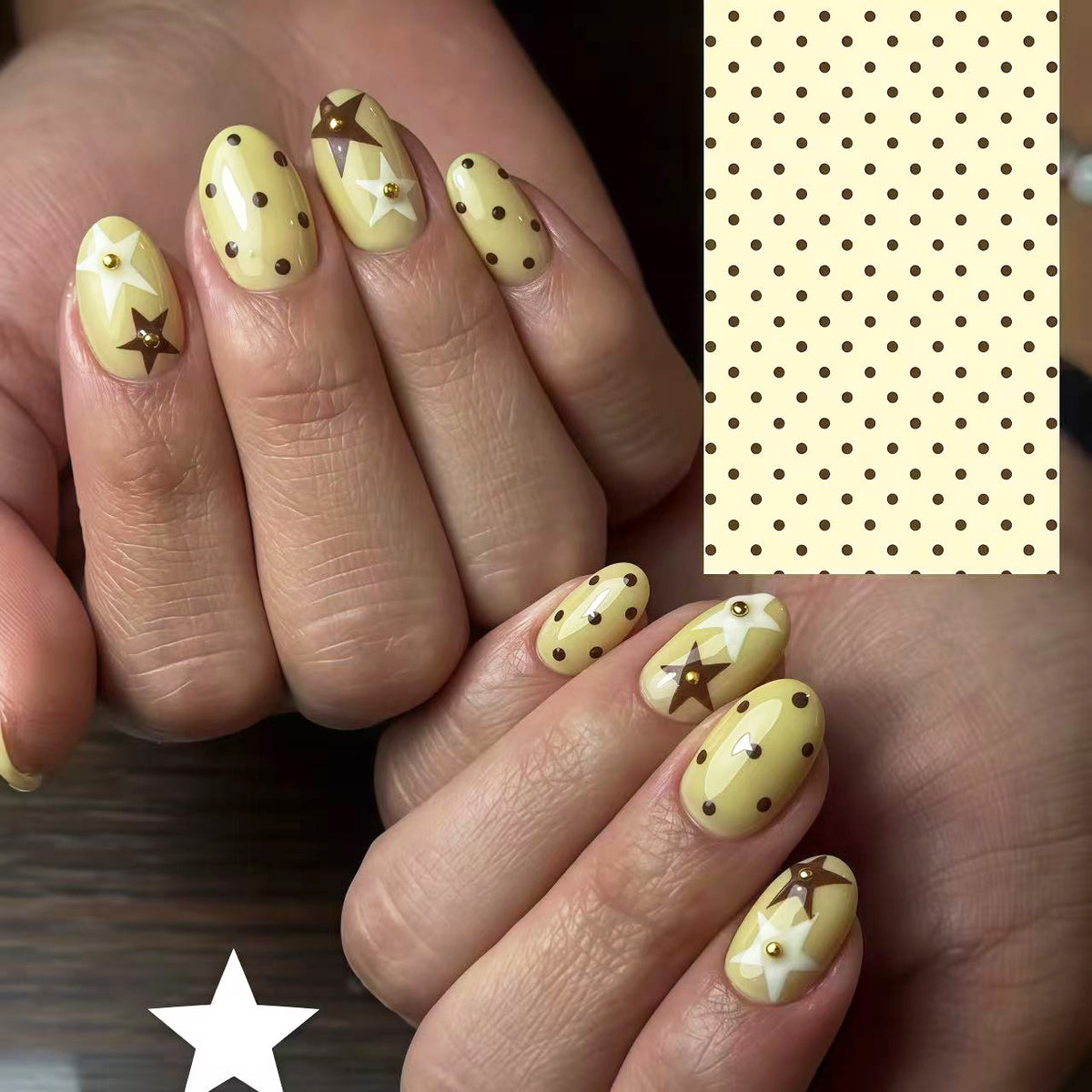 Cream-yellow banana nails