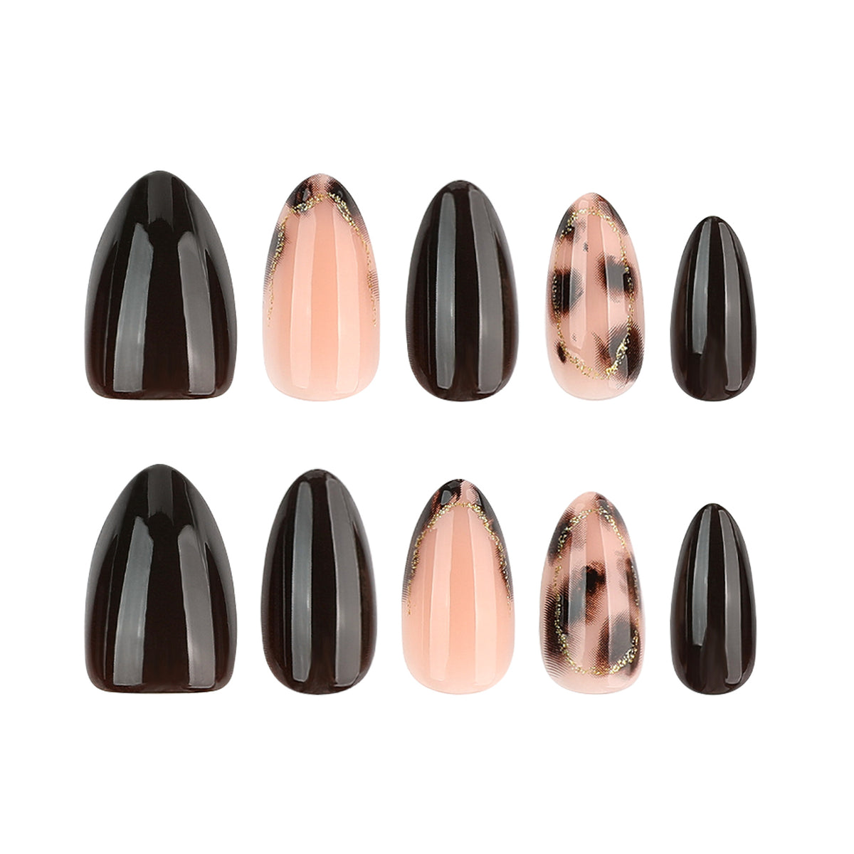 24pcs Leopard Almond Short nails