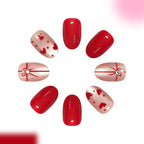 Heart-shaped ribbon nails
