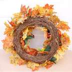 Autumn pumpkin pinecone wreath door and window decorations Thanksgiving