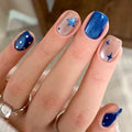 Klein blue star cat's eye nails