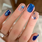 Klein blue star cat's eye nails