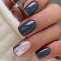 24pcs Blue short Oval Nails
