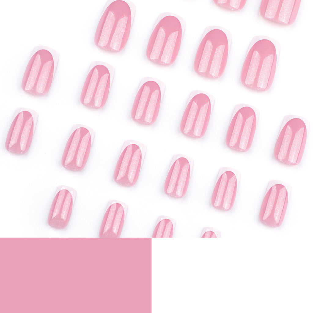 Cheese pink nails