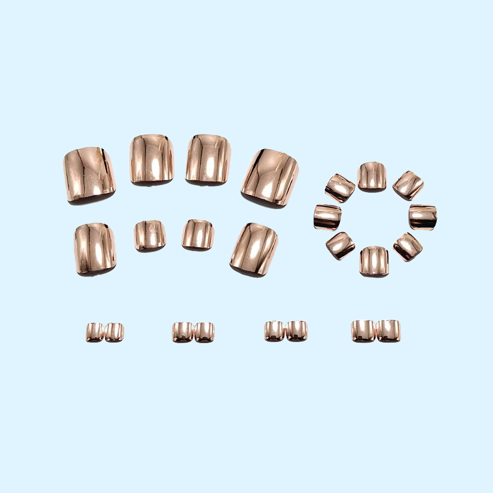 24 pcs Rose gold Toes nails