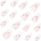 Sparkling diamond French nails
